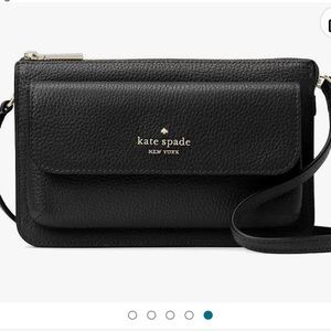 Kate Spade Leila Pebbled Crossbody Black Leather Purse